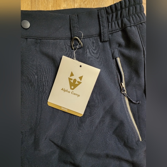 $79 NWT Men M Alpha Camp Travel Pants Water Wind Resistant Fleece Lined Hiking - Picture 4 of 14